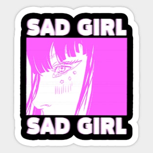 Sad Anime Girl Sticker